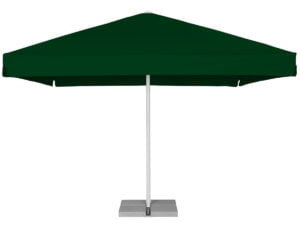 kwadratowy parasol ogrodowy BARBADOS w kolorze zielonym z podstawą betonową